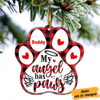 Personalized Cat Dog My Angel Has Paw Paw Ornament OB231 85O57 thumb 1