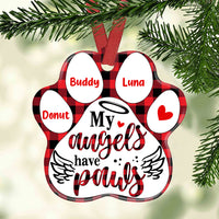 Personalized Cat Dog My Angel Has Paw Paw Ornament OB231 85O57 thumb 1