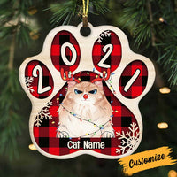 Personalized Cat Christmas Paw Ornament OB232 95O34 thumb 1