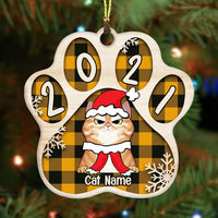 Personalized Cat Christmas Paw Ornament OB232 95O34 thumb 1