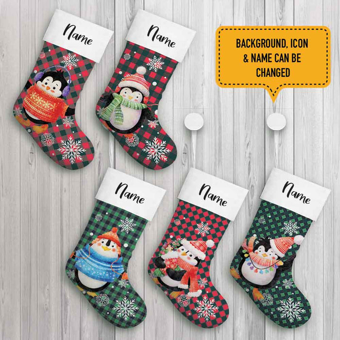 Personalized Christmas Family Penguin Crew Stocking OB233 24O66 1