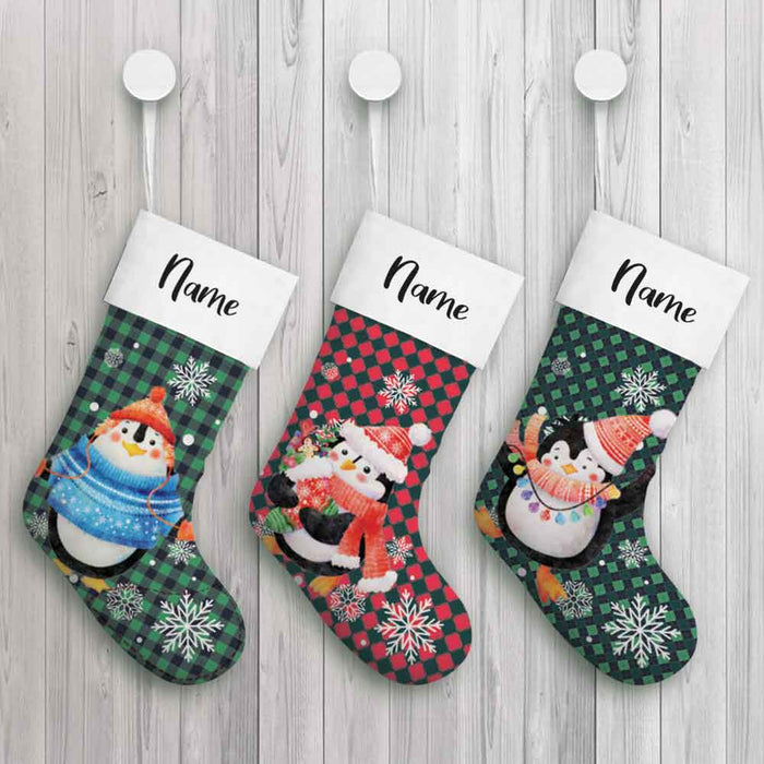 Personalized Christmas Family Penguin Crew Stocking OB233 24O66 1