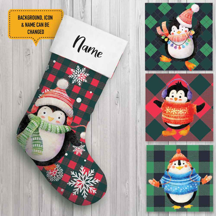 Personalized Christmas Family Penguin Crew Stocking OB233 24O66 1