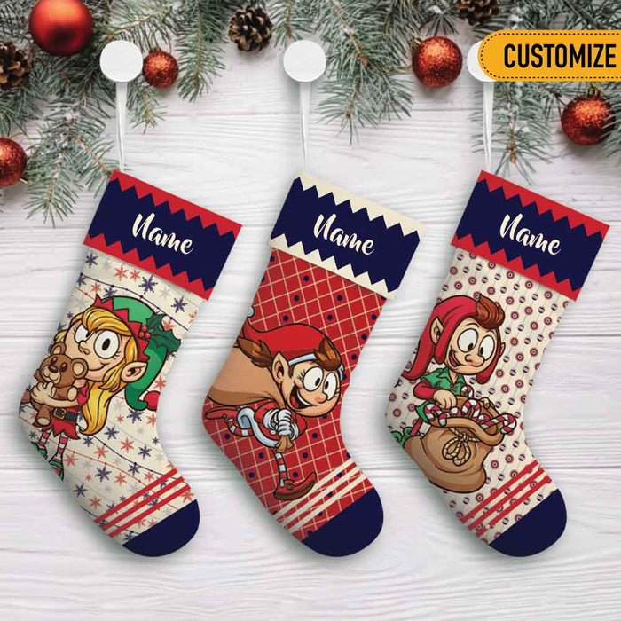 Personalized Christmas Family Elf Crew Stocking OB235 24O66 1