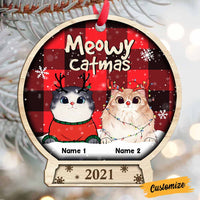 Personalized Cat Christmas Snow Globe Ornament OB264 30O58 thumb 1