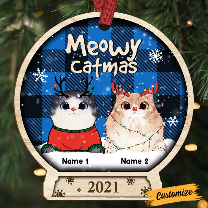 Personalized Cat Christmas Snow Globe Ornament OB264 30O58 1