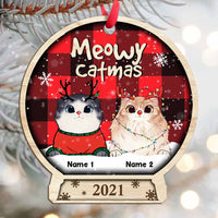 Personalized Cat Christmas Snow Globe Ornament OB264 30O58 thumb 1