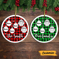 Personalized Family Dog Cat Christmas Circle Ornament OB224 81O47 thumb 1