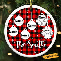 Personalized Family Dog Cat Christmas Circle Ornament OB224 81O47 thumb 1
