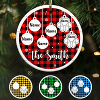 Personalized Family Dog Cat Christmas Circle Ornament OB224 81O47 thumb 1
