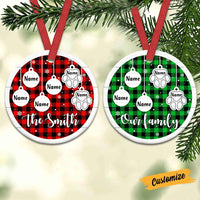Personalized Family Dog Cat Christmas Circle Ornament OB224 81O47 thumb 1