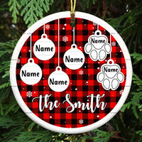 Personalized Family Dog Cat Christmas Circle Ornament OB224 81O47 thumb 1