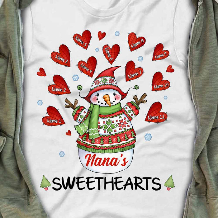 Personalized Grandma Sweethearts Christmas T Shirt OB251 23O57 1