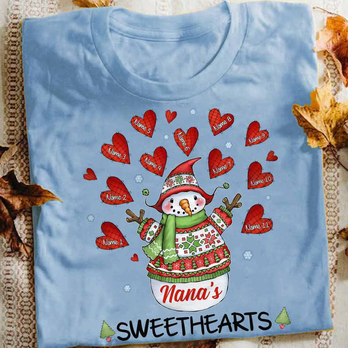Personalized Grandma Sweethearts Christmas T Shirt OB251 23O57 1