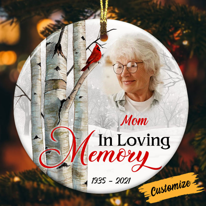 Personalized Cardinal Memo Mom Dad Grandma Grandpa Circle Ornament OB231 87O53 1
