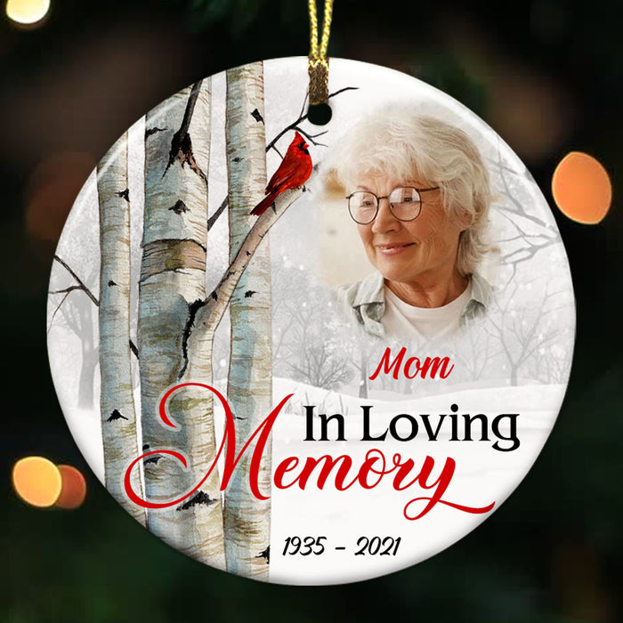 Personalized Cardinal Memo Mom Dad Grandma Grandpa Circle Ornament OB231 87O53 1