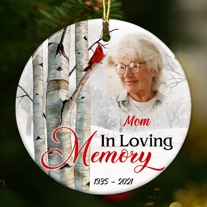 Personalized Cardinal Memo Mom Dad Grandma Grandpa Circle Ornament OB231 87O53 1