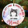 Personalized Cat Memo Paw Prints Circle Ornament OB252 26O34 1