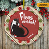 Personalized Christmas Cat Fleas Navidad Circle Ornament OB241 24O66 thumb 1