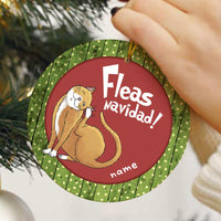 Personalized Christmas Cat Fleas Navidad Circle Ornament OB241 24O66 thumb 1