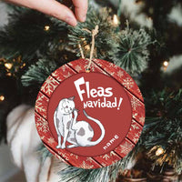 Personalized Christmas Cat Fleas Navidad Circle Ornament OB241 24O66 thumb 1