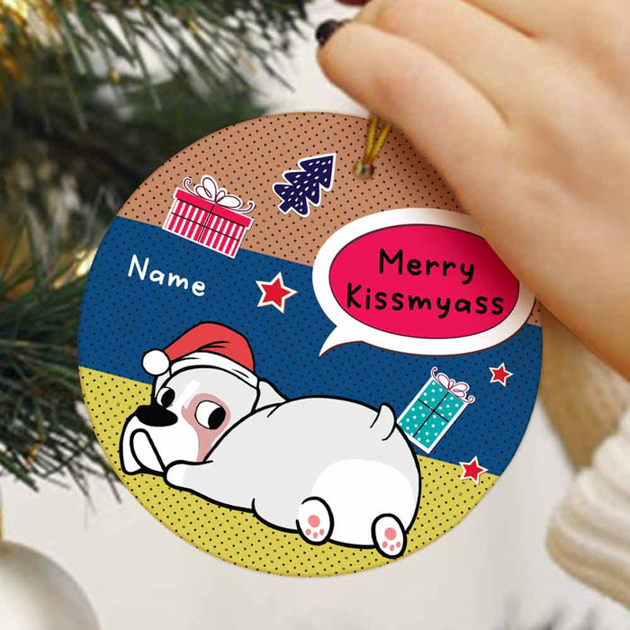 Personalized Dog Merry Christmas Circle Ornament OB252 24O66 1