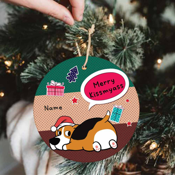 Personalized Dog Merry Christmas Circle Ornament OB252 24O66 1