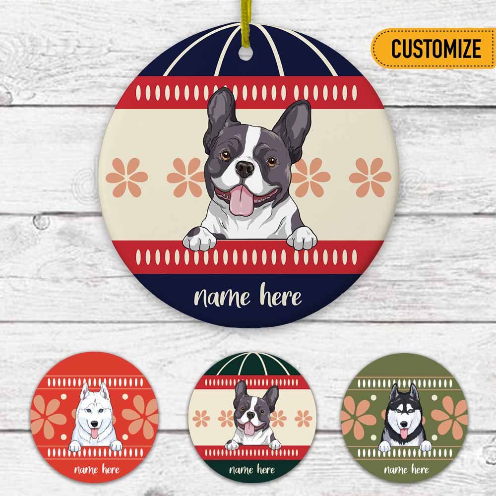 Personalized Dog Christmas Circle Ornament OB253 24O66