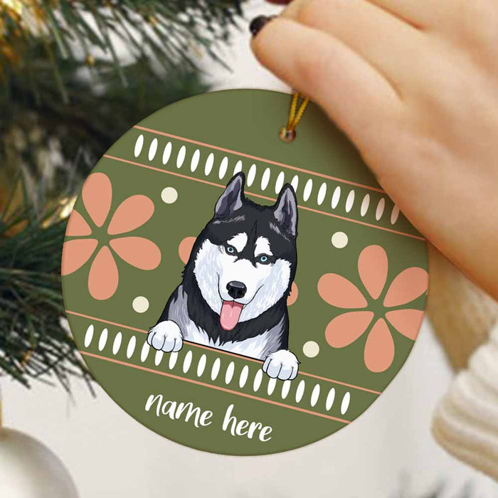 Personalized Dog Christmas Circle Ornament OB253 24O66 1