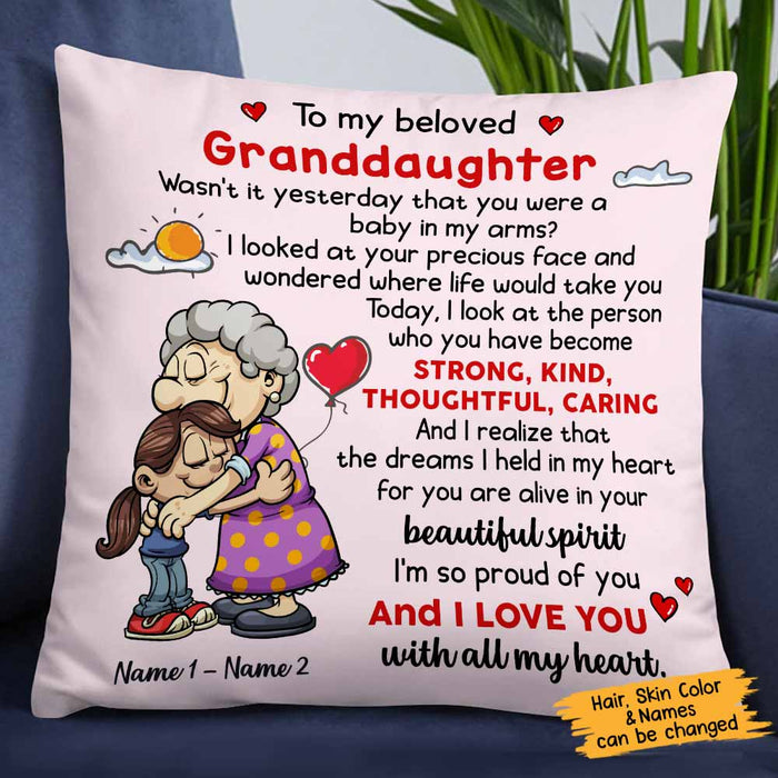 Personalized Grandma Granddaughter Pillow OB284 30O58 1