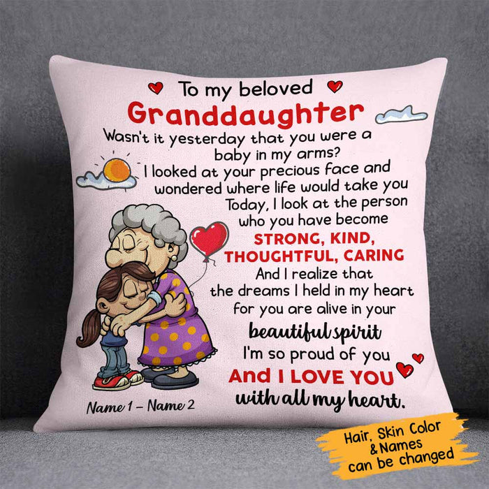 Personalized Grandma Granddaughter Pillow OB284 30O58 - Famvibe