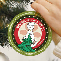 Personalized Cat Christmas Tree I'm The Star Circle Ornament OB254 24O66 thumb 1