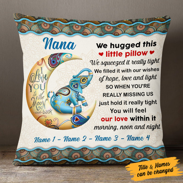 Personalized Elephant Grandma Nana Hug This Pillow OB252 87O53 1
