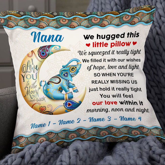 Personalized Elephant Grandma Nana Hug This Pillow OB252 87O53 1