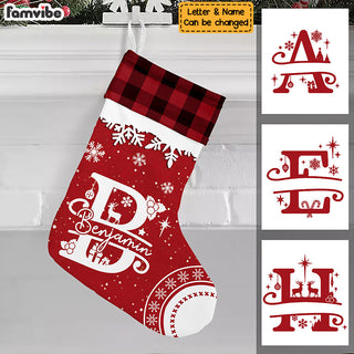 Personalized Split Letters Family Christmas Stocking OB253 85O36