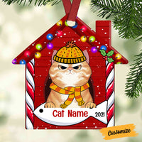 Personalized Cat Christmas House Ornament OB251 87O53 thumb 1