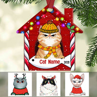 Personalized Cat Christmas House Ornament OB251 87O53 thumb 1