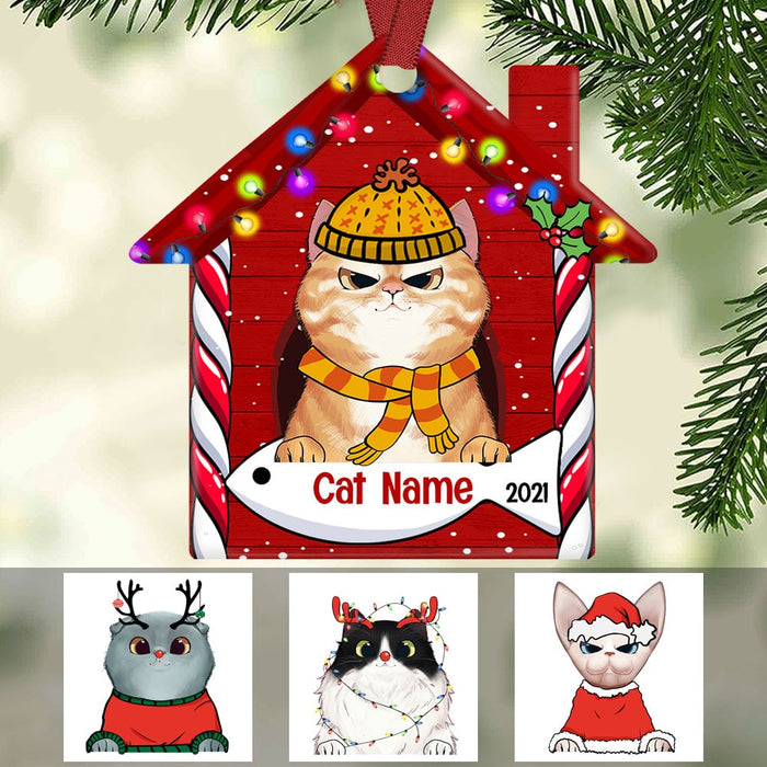 Personalized Cat Christmas House Ornament OB251 87O53 1