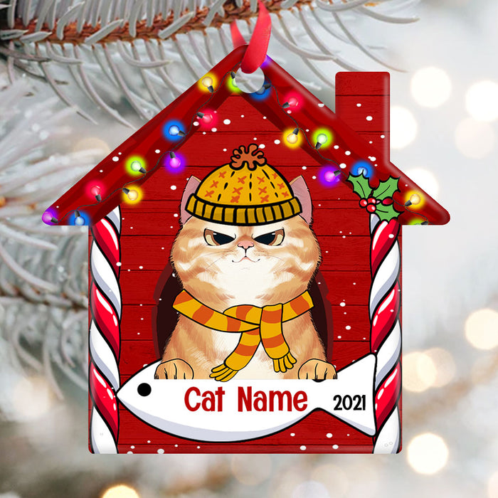 Personalized Cat Christmas House Ornament OB251 87O53 1