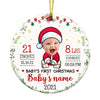 Personalized Baby First Christmas Photo Circle Ornament OB261 85O36 thumb 1