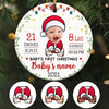 Personalized Baby First Christmas Photo Circle Ornament OB261 85O36 1