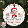 Personalized Baby First Christmas Photo Circle Ornament OB261 85O36 1