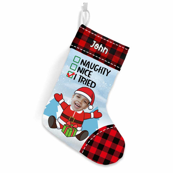 Personalized Christmas Stocking with Your Dog's Funny Photo - Famvibe