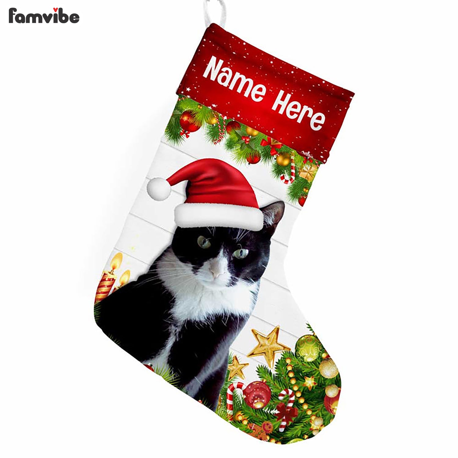 Personalized Cat Photo Christmas Stocking OB264 85O47