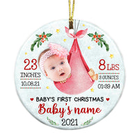 Personalized Photo Baby First Christmas Circle Ornament OB261 95O36 thumb 1
