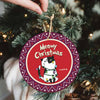 Personalized Christmas Cat Meowy And Bright Circle Ornament OB264 24O66 1