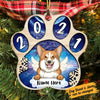 Personalized Dog Memo Christmas Paw Ornament OB281 95O36 1