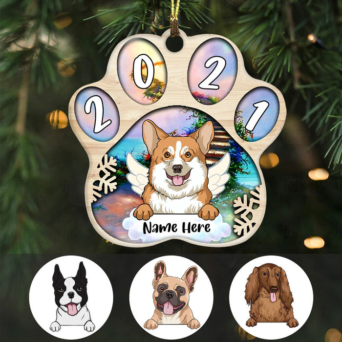 Personalized Dog Memo Christmas Paw Ornament OB281 95O36 1