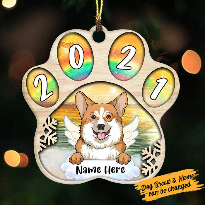 Personalized Dog Memo Christmas Paw Ornament OB281 95O36 1
