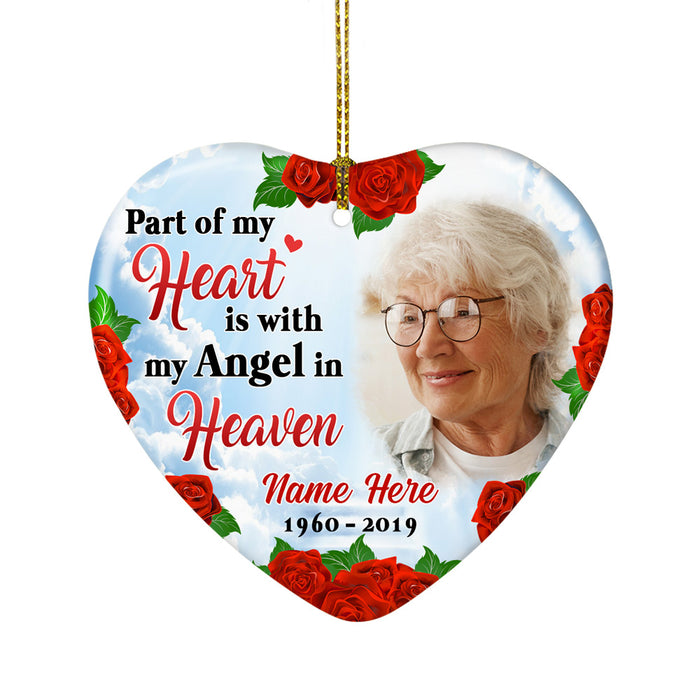 Personalized Memo Mom Dad Grandma Grandpa Photo Heart Ornament OB281 23O36 1